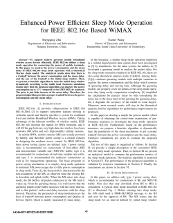 Enhanced Power Efficient Sleep Mode Operation for IEEE 802.16e