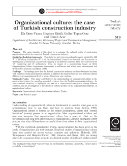 Organizational culture: the case of Turkish construction