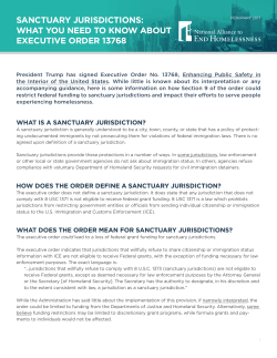 SANCTUARy JURISDICTIONS - National Alliance to End