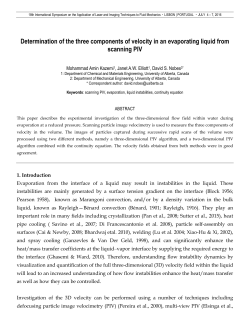 Determination of the three components of velocity in an evaporating