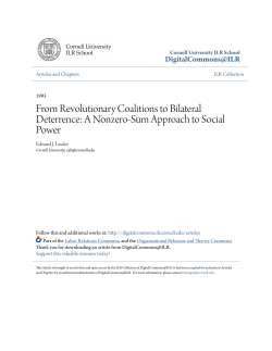 From Revolutionary Coalitions to Bilateral Deterrence: A Nonzero