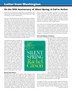 On the 50th Anniversary of Silent Spring, A Call
