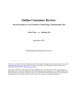 Online Consumer Review - University of Florida
