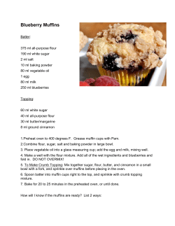 Blueberry Muffins - Mrs. Marla Styles