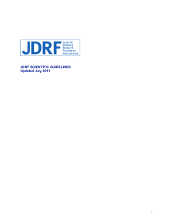 JDRF Scientific Guidelines 6.11