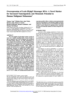 Overexpression of Lerk-5IEplg5 Messenger RNA: A Novel Marker
