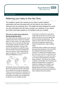 Referring your baby to the Hip Clinic