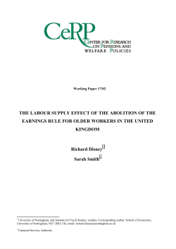 the labour supply effect of the abolition of the earnings rule
