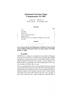 Hammond FencingClaims Compensation Act 1887