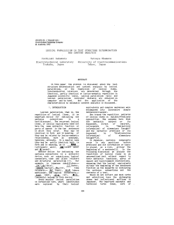 LEXICAL PARALLELISM IN TEXT STRUCTURE DETERMINATION