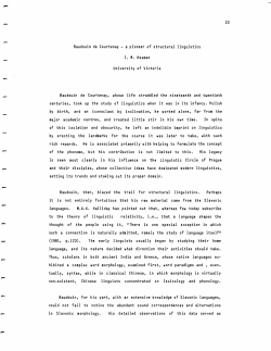 23 Baudouin de Courtenay - a pioneer of structural linguistics I. M.