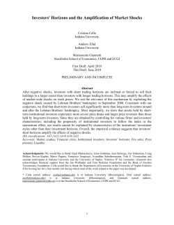 Investors` Horizons and the Amplification of Market Shocks