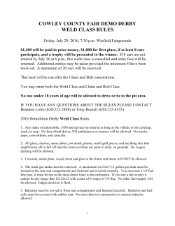 COWLEY COUNTY FAIR DEMO DERBY WELD CLASS RULES