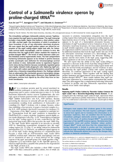 Control of a Salmonella virulence operon by proline