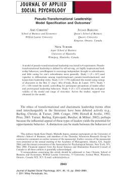 Pseudo-Transformational Leadership: Model