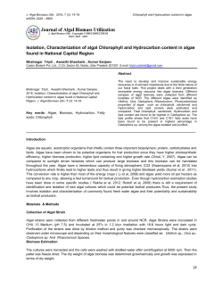 Isolation, Characterization of algal Chlorophyll and Hydrocarbon