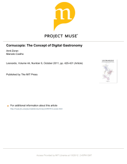 Cornucopia: The Concept of Digital Gastronomy - Fluid Interfaces