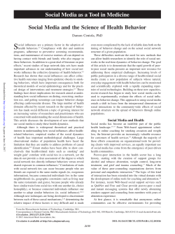 Social Media as a Tool in Medicine