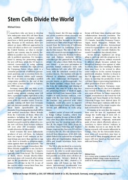 Stem Cells Divide the World