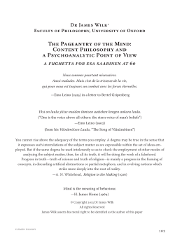 The Pageantry of the Mind - Systems intelligence research group