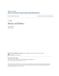 Money and Politics - Yale Law School Legal Scholarship Repository