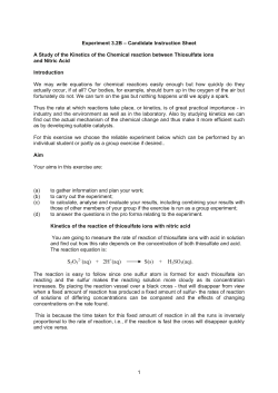 S2O3 2&ndash;(aq) + 2H +(aq) S(s) + H2SO3(aq).