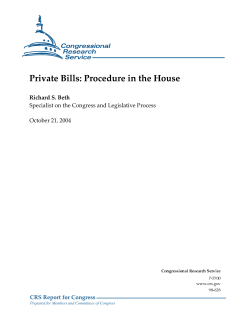 Private Bills: Procedure in the House