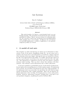 Ant Systems 1 A model of real ants