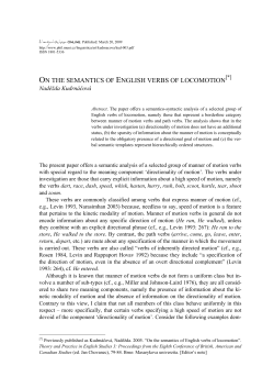 on the semantics of english verbs of locomotion