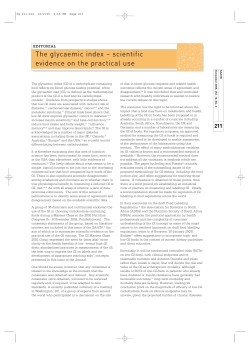The glycaemic index &ndash; scientific evidence on the practical use