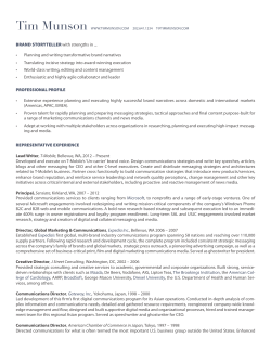 BRAND STORYTELLER with strengths in