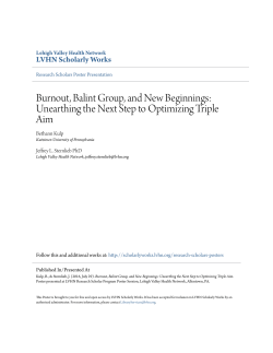 Burnout, Balint Group, and New Beginnings