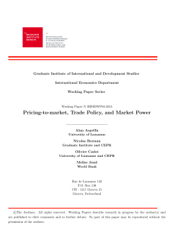 Pricing-to-market, Trade Policy, and Market Power