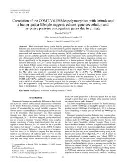 Correlation of the COMT Val158Met - J