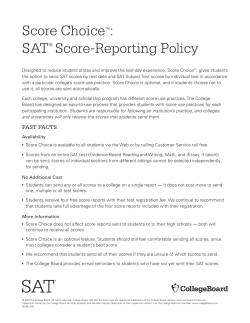SAT Score-Reporting Policy