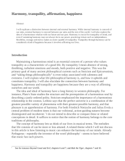 Harmony, tranquility, affirmation, happiness