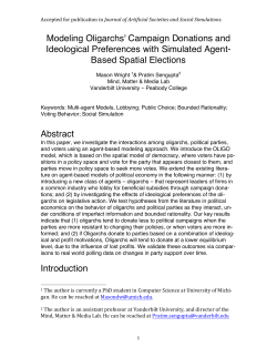 Modeling Oligarchs` Campaign Donations and