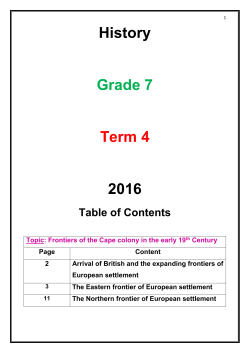 History Grade 7 Term 4 2016