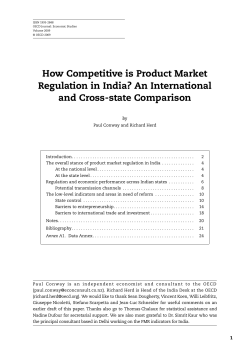How Competitive is Product Market Regulation in India? An