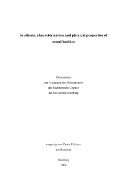 Synthesis, characterization and physical properties of metal borides