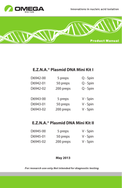 E.Z.N.A.&reg; Plasmid DNA Mini Kit I E.Z.N.A. - Omega Bio-tek