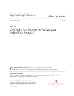 Civil Rights Act: Emergence of an Adequate Federal Civil Remedy?