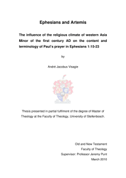 Ephesians and Artemis - Stellenbosch University