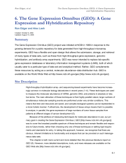 6. The Gene Expression Omnibus (GEO): A Gene