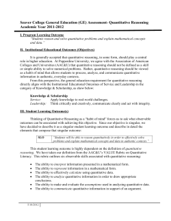 Quantitative Reasoning - Seaver College