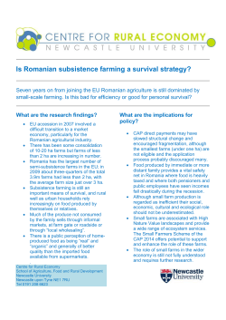 Is Romanian subsistence farming a survival strategy?