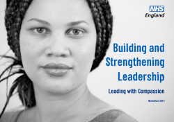 NHS England Building and Strengthening Leadership: Leading with