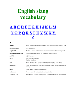 English slang vocabulary - Professionals Training Center