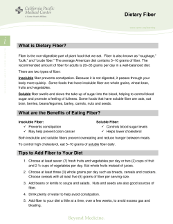 Dietary Fiber - California Pacific Medical Center