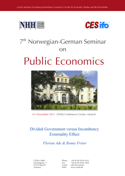 Public Economics - CESifo Group Munich